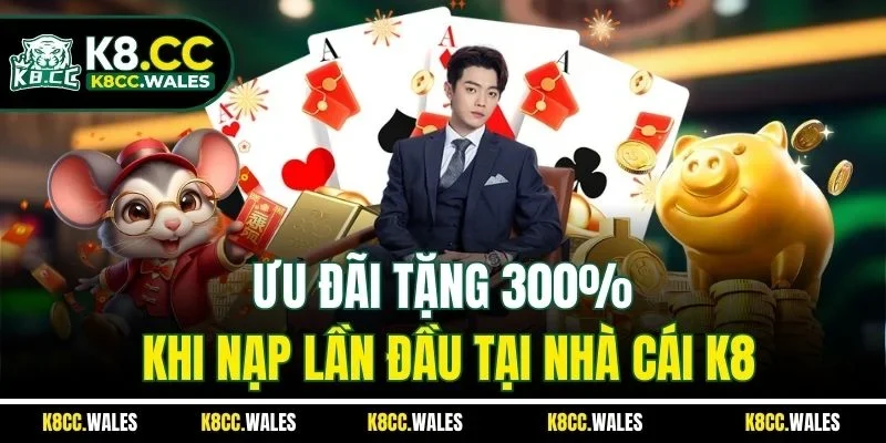 Ưu đãi tặng 300% khi nạp lần đầu tại nhà cái K8
